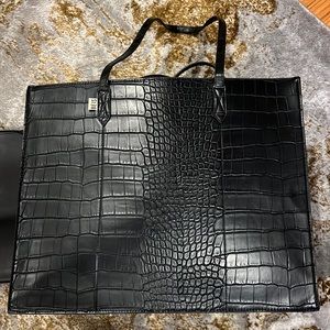 Beis black crocodile laptop large work tote bag used twice